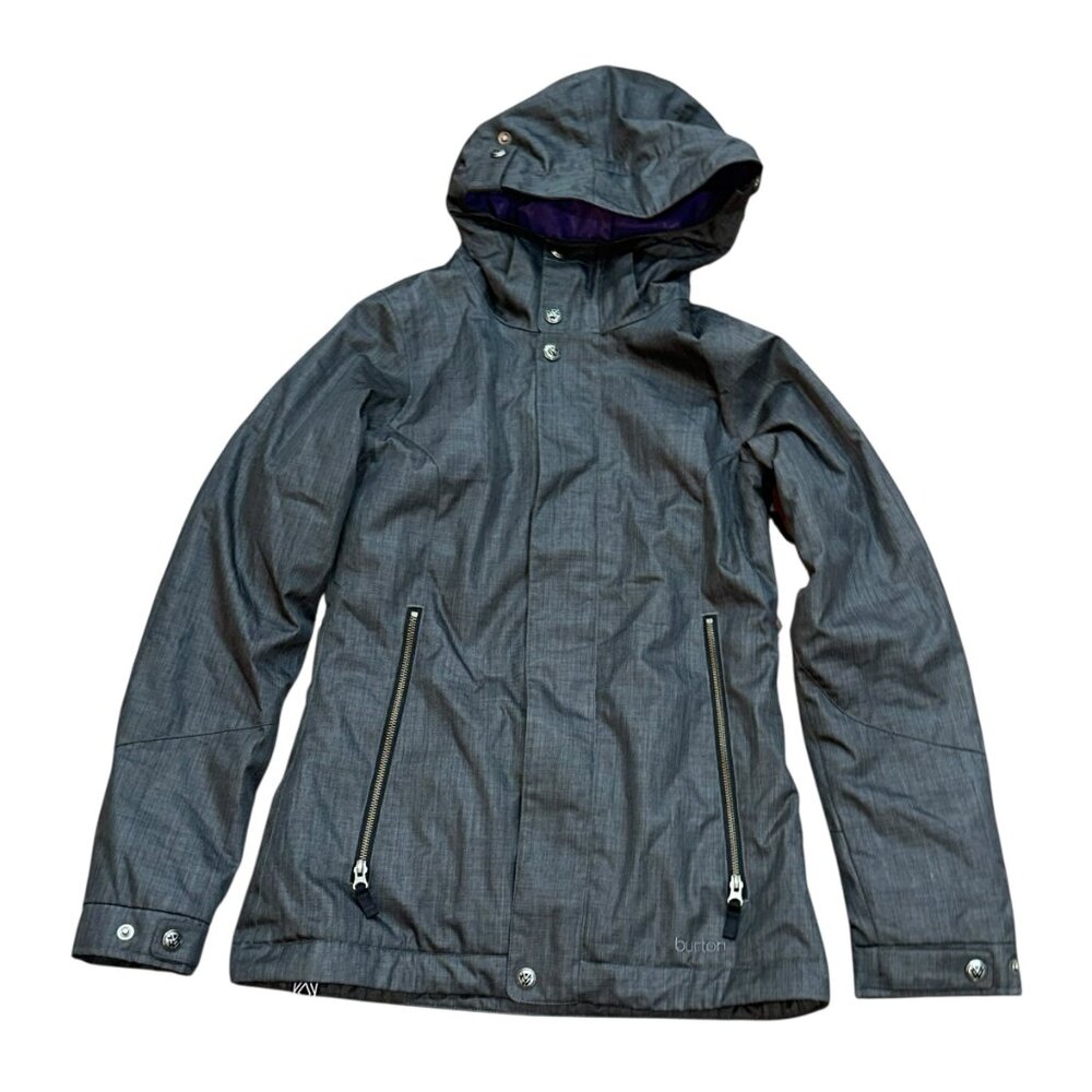 Women's Burton Dark‎ Grey Snowboard Ski Powder Dry Ride Jacket Size 3 (XS)